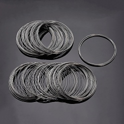 Gunmetal Carbon Steel Memory Wire, for Collar Necklace Making, Necklace Wire, Gunmetal, 18 Gauge, 1mm, about 400 circles/1000g