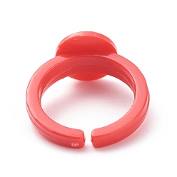 Mixed Color Cuff Colorful Acrylic Ring Components, for Kids, Mixed Color, 14mm, Tray: 9mm