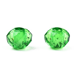 Vert Perles acryliques transparentes, facette, rondelle, verte, 4x3.5mm, Trou: 1.5mm, environ14000 pcs / 500 g