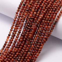 Tiger Eye Natural Red Tiger Eye Bead Strands, Round, 3~3.5mm, Hole: 0.7mm, about 115~125pcs/strand, 16 inch