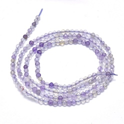 Ametrine Natural Ametrine Beads Strands, Round, Faceted, 2mm, Hole: 0.5mm, about 192pcs/Strand, 15.16 inch(38.5cm)
