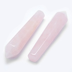 Rose Quartz Natural Rose Quartz Pointed Beads, Healing Stones, Reiki Energy Balancing Meditation Therapy Wand, Bullet, Undrilled/No Hole Beads, 50.5x10x10mm