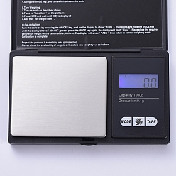 Noir Pèse gramme balance de poche numérique, 1000 g / 0.1 g, balance numérique des grammes, balance alimentaire, échelle de bijoux, sans batterie, noir, 128x77x19.5mm