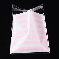 Бледно-Розовый Прямоугольник мешки ОПП целлофан на Рождество, с рисунком мультфильма, розовый жемчуг, 14x9.9 см, односторонняя толщина: 0.035 мм, внутренняя мера: 11x9.9 см, около 95~100 шт / упаковка