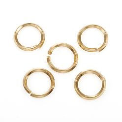 Золотой 304 кольцо из нержавеющей стали, открытые кольца прыжок, золотые, 12 датчик, 14x2 мм, внутренний диаметр: 10.5 мм