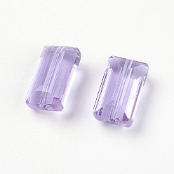 Lilac Imitation Austrian Crystal Beads, Grade AAA, Faceted, Rectangle, Lilac, 6x12x5mm, Hole: 0.7~0.9mm
