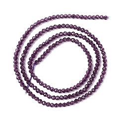 Rouge Violet Moyen Chapelets de perles en verre transparentes  , facette, ronde, support violet rouge, 2mm, Trou: 0.6mm, Environ 182~201 pcs/chapelet, 14.57~15.24 pouce ((37~38.7 cm)
