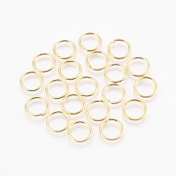 Golden Jewelry Findings, Brass Jumprings, Cadmium Free & Lead Free, Open Jump Rings, Golden, 10x1.2mm, Inner Diameter: 7.6mm, about 3700pcs/kg