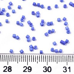 Royal Blue 11/0 Grade A Glass Seed Beads, Cylinder, Uniform Seed Bead Size, Baking Paint, Royal Blue, 1.5x1mm, Hole: 0.5mm, about 20000pcs/bag