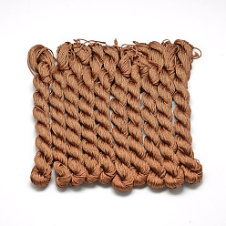 Sienna Braided Polyester Cords, Sienna, 1mm, about 28.43 yards(26m)/bundle, 10 bundles/bag