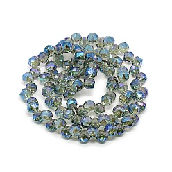 Mixed Color Half Plated Faceted Glass Teardrop Beads, Mixed Color, 8x8mm, Hole: 1mm