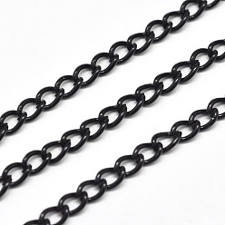 Черный Гальванических железных обуздать цепи, несварные, с катушкой, без свинца и без никеля , чёрные, 5x3x1 мм, около 164.04 футов (50 м) / рулон