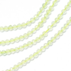 Prehnite Natural Prehnite Bead Strands, Faceted, Round, 2mm, Hole: 0.5mm, about 170~180pcs/strand, 12.9 inch~13.3 inch(330~340mm)