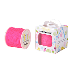 Deep Pink Nylon Thread, Deep Pink, 0.8mm, about 98.43yards/roll(90m/roll)