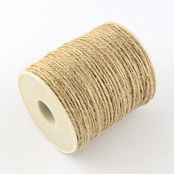 Tan Jute Cord, Jute String, Jute Twine, for Jewelry Making, Tan, 1~2mm, about 109.36 yards(100m)/roll