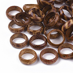 Mixed Color Wood Thumb Rings, Mixed Color, Size 10, 20mm