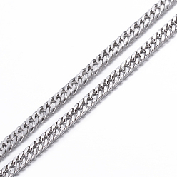 Stainless Steel Color 304 Stainless Steel Curb Chain Necklaces, with Lobster Claw Clasps, Stainless Steel Color, 19.7 inch(50cm), 2.5mm