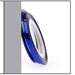 Bleu Foncé Ligne de ruban à ongles, autocollants d'art d'ongle de paillettes de rouleaux multicolores, pour les ongles des orteils décoration des pointes des ongles, bleu foncé, 4.3 cm, 20m/rouleau