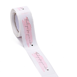 Rouge Lavande Étiquette cadeau autocollante en papier youstickers, rectangle merci autocollants étiquettes, pour les petites entreprises, blush lavande, 2.9x6x0.01 cm, 120pcs / roll