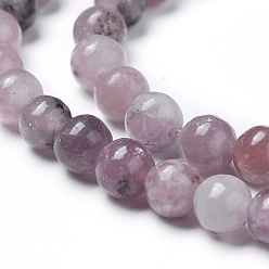 Lepidolite Natural Lepidolite/Purple Mica Beads Strands, Round, 6mm, Hole: 0.8mm, about 63~71pcs/strand, 14.2  inch~15.7 inch(36~40cm)