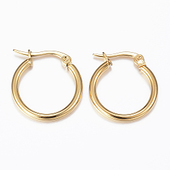 Mixed Color 304 Stainless Steel Hoop Earrings, Hypoallergenic Earrings, Ring Shape, Mixed Color, 12 Gauge, 20x19x2mm, Pin:1x0.8mm