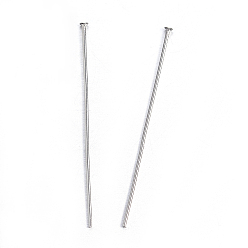 Stainless Steel Color 304 Stainless Steel Flat Head Pins, Stainless Steel Color, 35x0.8mm, Head: 1.5mm