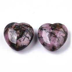 Rhodonite Natural Rhodonite Healing Stones, Heart Love Stones, Pocket Palm Stones for Reiki Balancing, 29~30x30~31x12~15mm