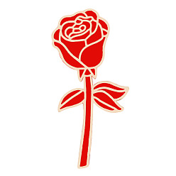 Red Rose of Life Enamel Pin, Alloy Badge for Backpack Clothes, Red, 34x16mm