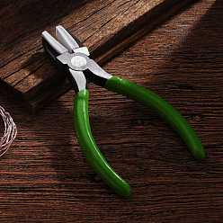Vert Clair 45 # pince à bijoux en acier au carbone pour fournitures de fabrication de bijoux, pince à mâchoires en nylon, pince plate, polir, vert clair, 13.2x8.6x1 cm