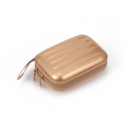 BurlyWood Tinplate Zipper Bag, Portable Coin Purse, for Business Card, Draw-bar box Shape, BurlyWood, 70x100mm