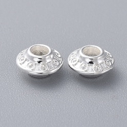Silver Tibetan Style Alloy Spacer Beads, Bicone, Silver Color Plated, Lead Free & Cadmium Free, 6.5x3.5mm, Hole: 2mm