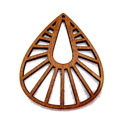 Teardrop Hollow Wood Big Pendants, for Jewelry Making, Teardrop, 51~70x2~3mm