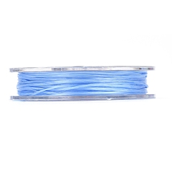Bleu Ciel Clair Fil élastique de perles extensible solide, chaîne de cristal élastique plat, lumière bleu ciel, 0.8mm, environ 10.93 yards (10m)/rouleau