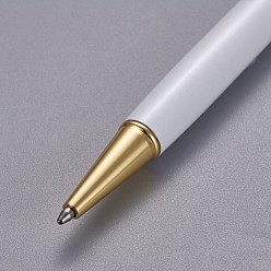 Белый Креативные шариковые ручки с пустой трубкой, со стержнем с черными чернилами внутри, для diy блестящая эпоксидная смола шариковая ручка с кристаллами гербариевая ручка для изготовления, золотые, белые, 140x10 мм