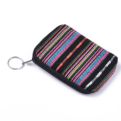 Mixed Color Cloth Clutch Bags, Change Purse, with Iron Ring, Mixed Color, 120~122x88~92x12~13mm