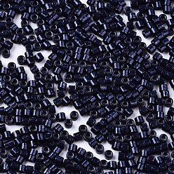 Prussian Blue 11/0 Grade A Baking Paint Glass Seed Beads, Cylinder, Uniform Seed Bead Size, Opaque Colours Luster, Prussian Blue, about 1.5x1mm, Hole: 0.5mm, about 20000pcs/bag