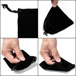 Black Velvet Cellphone Bags, Rectangle, Black, 9x7cm