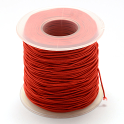 Red Round Elastic Cord, with Fibre Outside and Rubber Inside, Red, 0.8mm, about 68.89~71.08 yards(63~65m)/roll