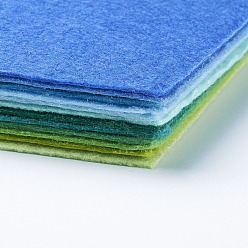 (52) Непрозрачная лаванда Нетканые ткани вышивка иглы войлока для DIY ремесел, квадратный, Постепенное зеленый цвет, 298~300x298~300x1 мм, 12 шт / комплект