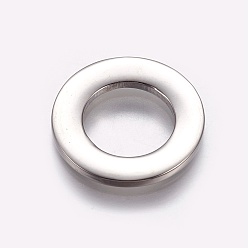 Couleur Acier Inoxydable 304 acier inoxydable reliant bagues, anneau, couleur inox, 18x2mm, Trou: 10.5mm