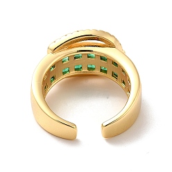 (52) Непрозрачная лаванда Открытое кольцо-манжета в форме пряжки из кубического циркония, широкое женское кольцо из настоящей позолоченной латуни с покрытием 18k, разноцветные, размер США 8 (18.1 мм)