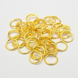 Golden Brass Round Rings, Soldered Jump Rings, Closed Jump Rings, Cadmium Free & Lead Free, Golden, 18 Gauge, 7x1mm, Inner Diameter: 5mm, Hole: 5mm