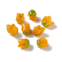 Оранжевый Тюльпан непрозрачные акриловые бусины, для изготовления ювелирных изделий DIY, оранжевые, 15x13x10 мм, отверстие : 0.6 мм