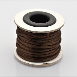 Coconut Brown Macrame Rattail Chinese Knot Making Cords Round Nylon Braided String Threads, Satin Cord, Coconut Brown, 2mm, about 10.93 yards(10m)/roll