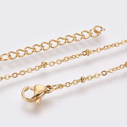 Золотой Ионное покрытие (ip) 304 браслеты для кабельных цепей из нержавеющей стали, золотые, 9-1/4 дюйм (23.5 см), 1.7 мм