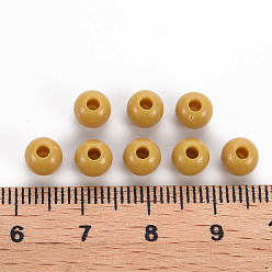 Verge D'or Foncé Perles acryliques opaques, ronde, verge d'or noir, 6x5mm, Trou: 1.8mm, environ4400 pcs / 500 g