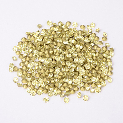 Jonquil Back Plated Grade A Diamond Glass Pointed Rhinestone, Jonquil, 6~6.2mm, about 288pcs/bag