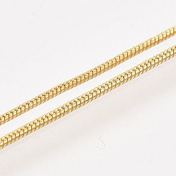 Golden Brass Round Snake Chain Necklace Making, with Lobster Claw Clasps, Golden, 18.5 inch(47.2cm), 1.2mm