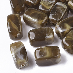 Chameau Perles acryliques, style de pierres fines imitation, cuboïde, chameau, 13x7.5x7.5mm, trou: 1.6 mm, environ 700 pcs / 500 g.