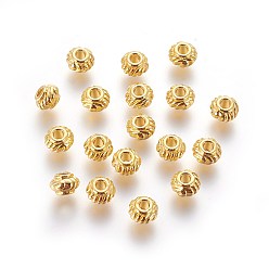Golden Tibetan Style Spacer Beads, Cadmium Free & Nickel Free & Lead Free, Rondelle, Golden, 6x4mm, Hole: 2mm
